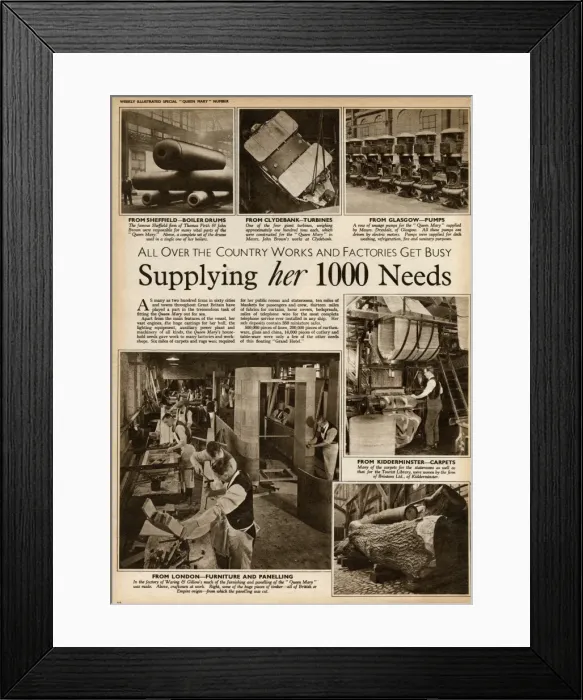 Framed Print : Queen Mary Ocean Liner, supplying her 1000 needs Framed Print : Queen Mary Ocean Liner, supplying her 1000 needs