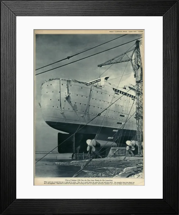 Framed Print : Queen Mary Ocean Liner, nearly ready for launching Framed Print : Queen Mary Ocean Liner, nearly ready for launching