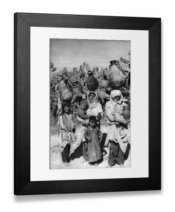 Framed Print : Women carrying water, Holy Land Framed Print : Women carrying water, Holy Land