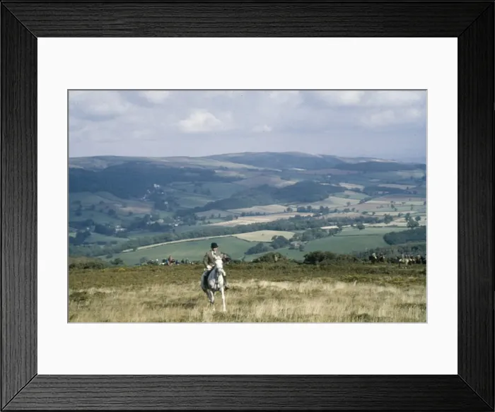 Framed Print : Rider above Luccombe Woods, Exmoor, Somerset Framed Print : Rider above Luccombe Woods, Exmoor, Somerset