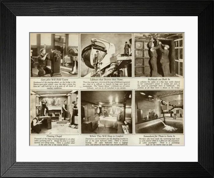 Framed Print : Queen Mary Ocean Liner, being fitted out Framed Print : Queen Mary Ocean Liner, being fitted out