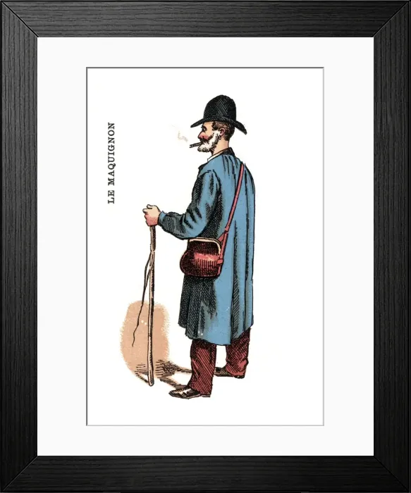 Framed Print : French Occupations card series game 1890s Framed Print : French Occupations card series game 1890s