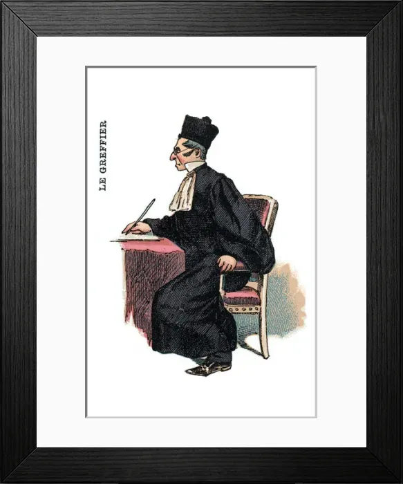 Framed Print : French Occupations card series game 1890s Framed Print : French Occupations card series game 1890s