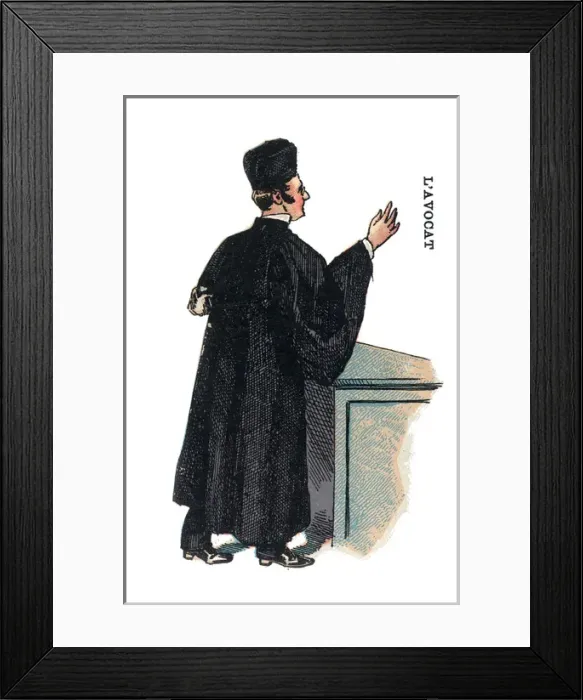 Framed Print : French Occupations card series game 1890s Framed Print : French Occupations card series game 1890s