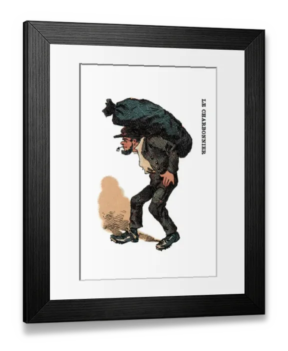 Framed Print : French Occupations card series game 1890s Framed Print : French Occupations card series game 1890s