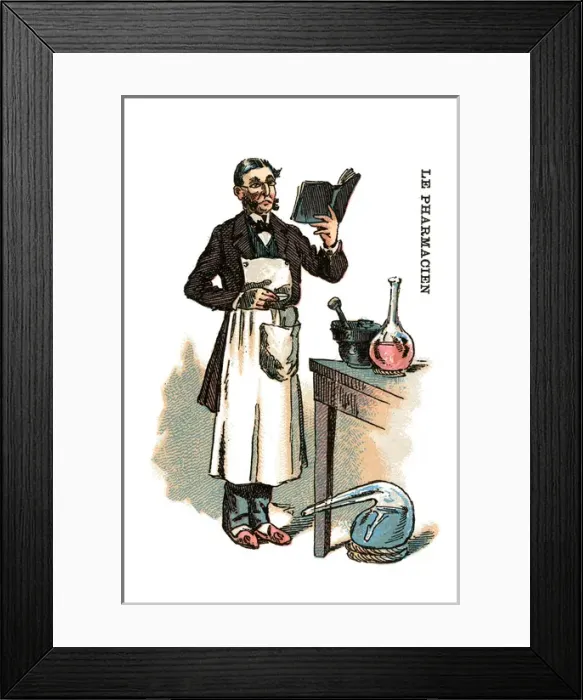 Framed Print : French Occupations card series game 1890s Framed Print : French Occupations card series game 1890s