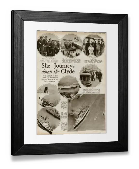 Framed Print : Queen Mary Ocean Liner, journey down the Clyde Framed Print : Queen Mary Ocean Liner, journey down the Clyde