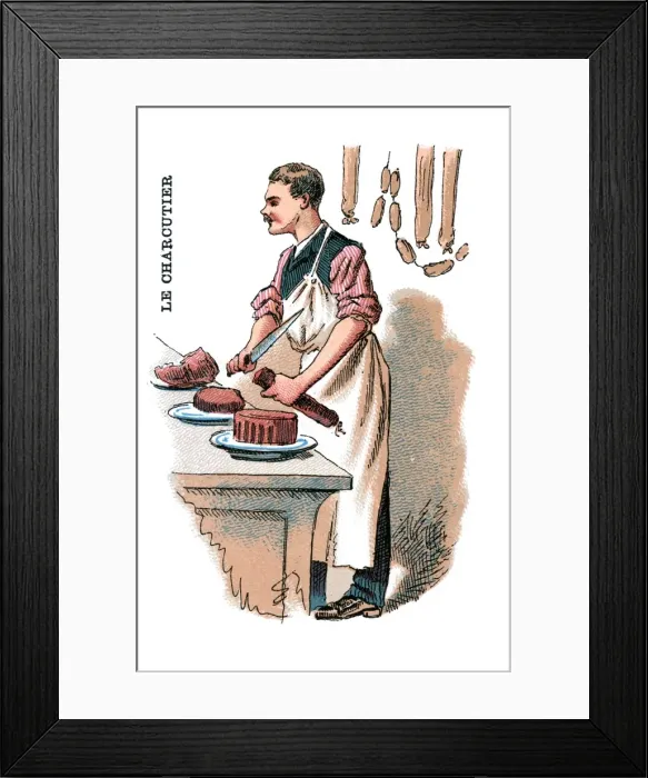 Framed Print : French Occupations card series game 1890s Framed Print : French Occupations card series game 1890s