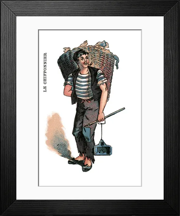 Framed Print : French Occupations card series game 1890s Framed Print : French Occupations card series game 1890s