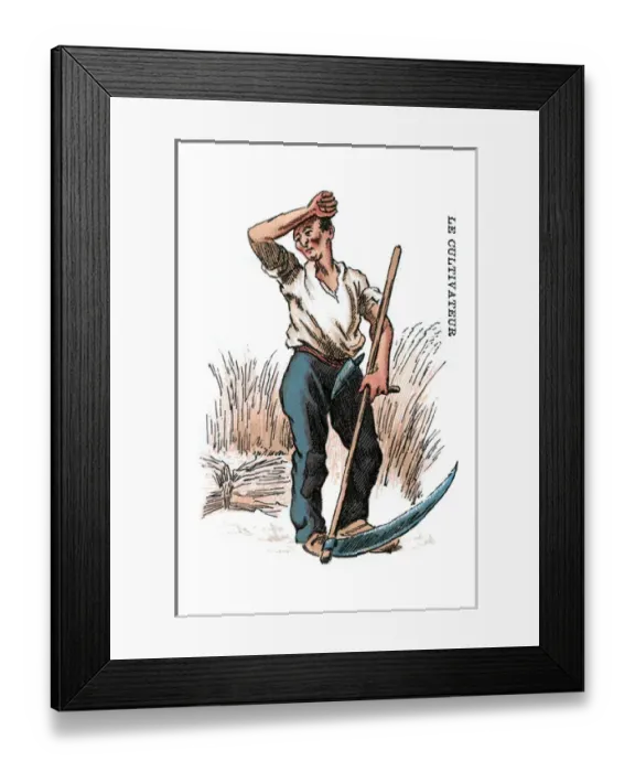 Framed Print : French Occupations card series game 1890s Framed Print : French Occupations card series game 1890s