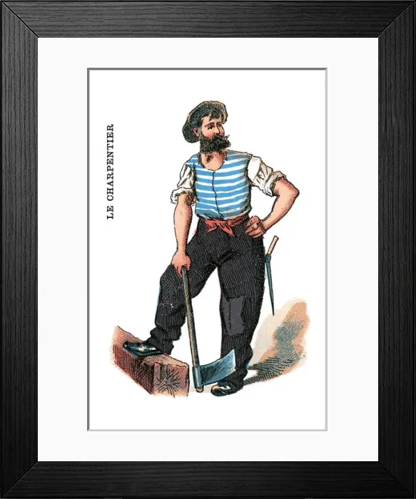 Framed Print : French Occupations card series game 1890s Framed Print : French Occupations card series game 1890s