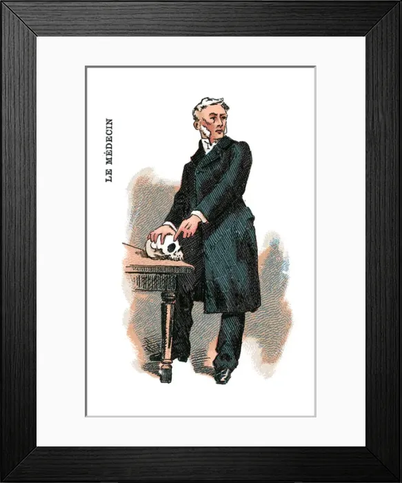 Framed Print : French Occupations card series game 1890s Framed Print : French Occupations card series game 1890s