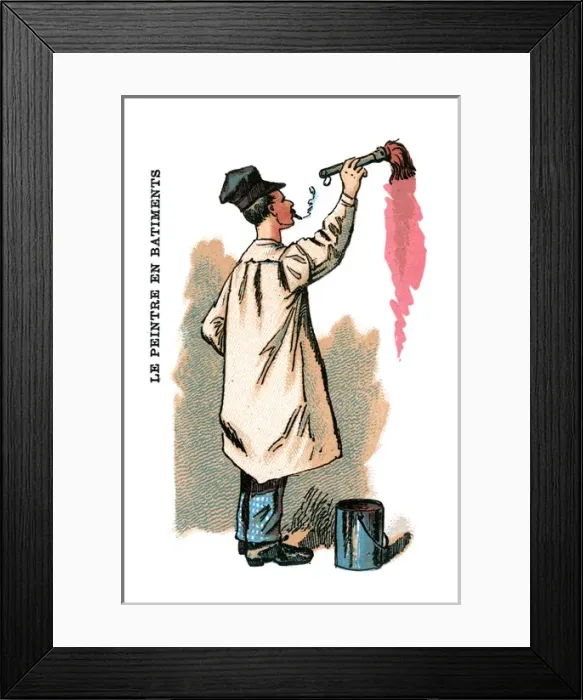 Framed Print : French Occupations card series game 1890s Framed Print : French Occupations card series game 1890s