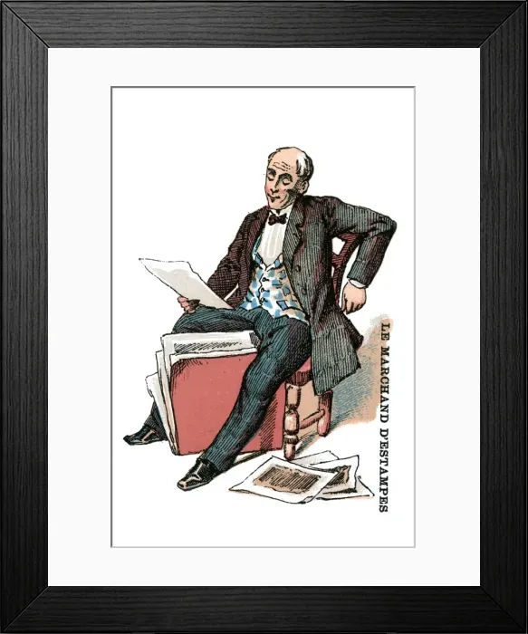 Framed Print : French Occupations card series game 1890s Framed Print : French Occupations card series game 1890s