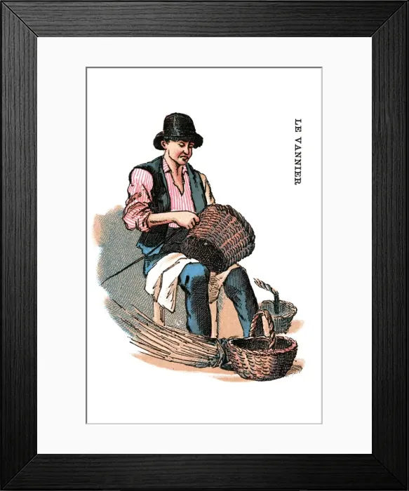 Framed Print : French Occupations card series game 1890s Framed Print : French Occupations card series game 1890s