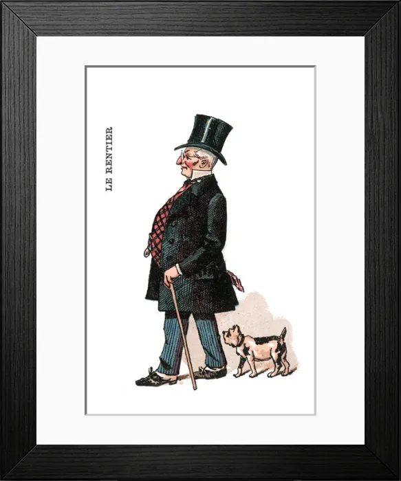 Framed Print : French Occupations card series game 1890s Framed Print : French Occupations card series game 1890s