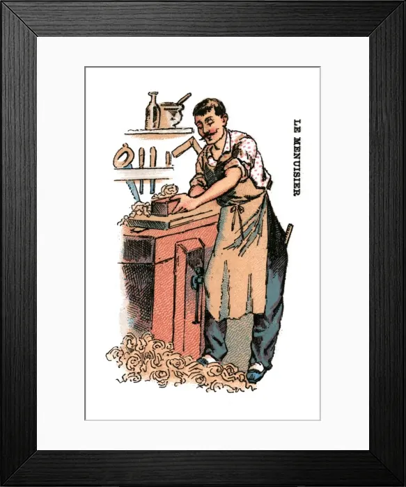 Framed Print : French Occupations card series game 1890s Framed Print : French Occupations card series game 1890s