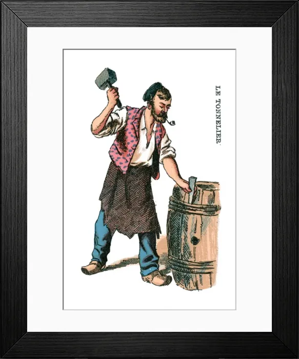 Framed Print : French Occupations card series game 1890s Framed Print : French Occupations card series game 1890s