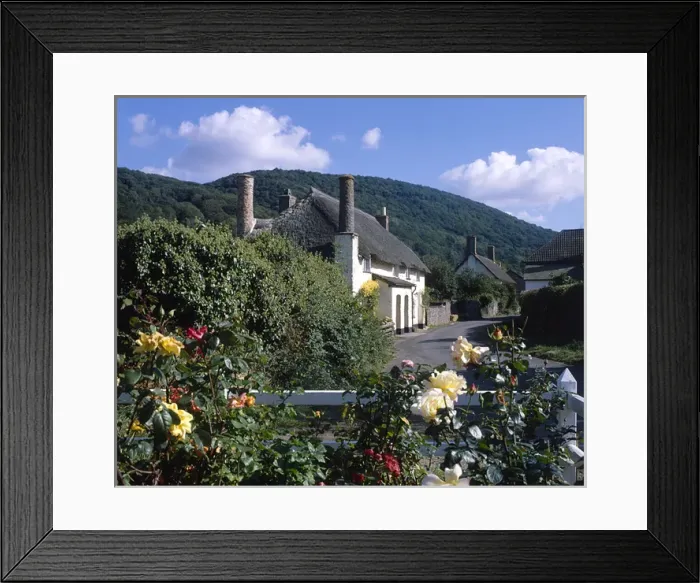 Framed Print : Cottages at Bossington, Somerset Framed Print : Cottages at Bossington, Somerset