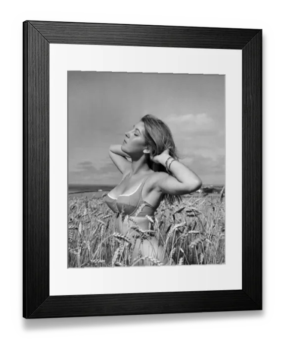 Framed Print : Model in a cornfield Framed Print : Model in a cornfield