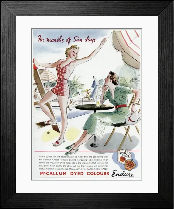 Framed Print : Advert for McMallum colour dyes 1937 Framed Print : Advert for McMallum colour dyes 1937