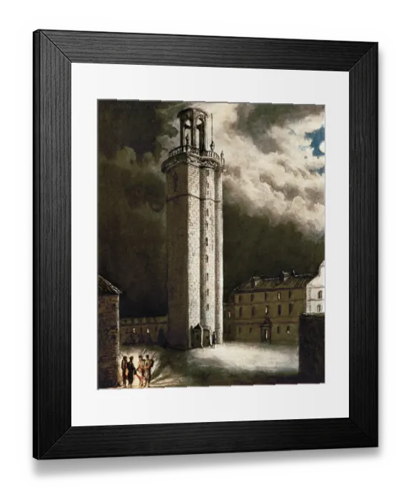 Framed Print : Barcelona. Citadel tower. Engraving Framed Print : Barcelona. Citadel tower. Engraving