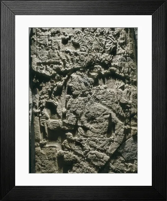 Framed Print : Calakmul Stele. Maya art