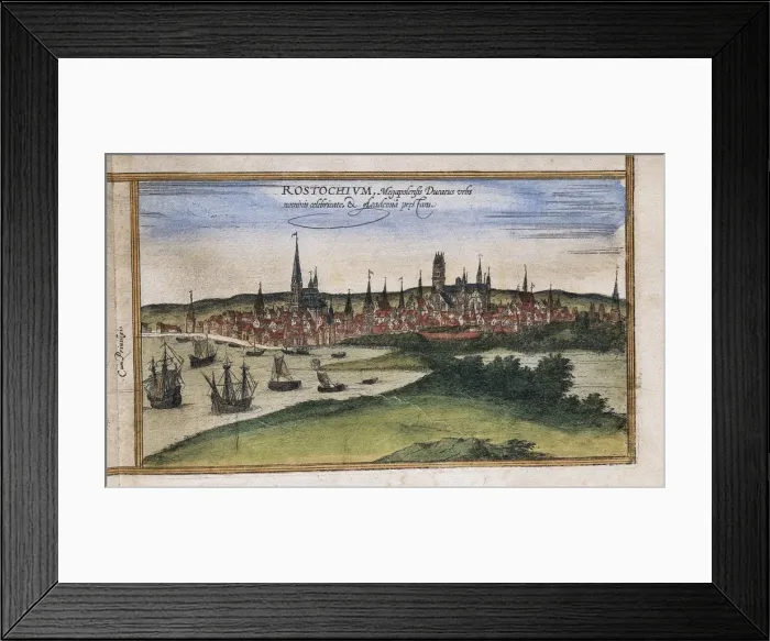Framed Print : Civitatis Orbis Terrarum. Rostock Framed Print : Civitatis Orbis Terrarum. Rostock