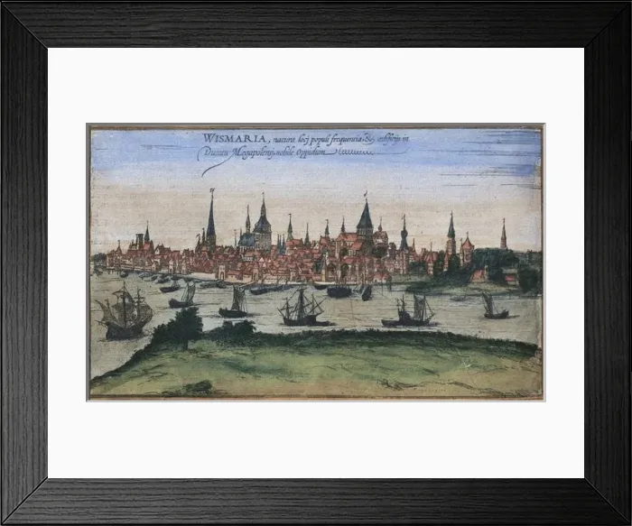 Framed Print : Civitatis Orbis Terrarum. Wismar Framed Print : Civitatis Orbis Terrarum. Wismar