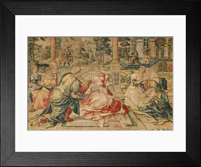 Framed Print : Cleopatra and her court. Flemish tapestry 16th c Framed Print : Cleopatra and her court. Flemish tapestry 16th c