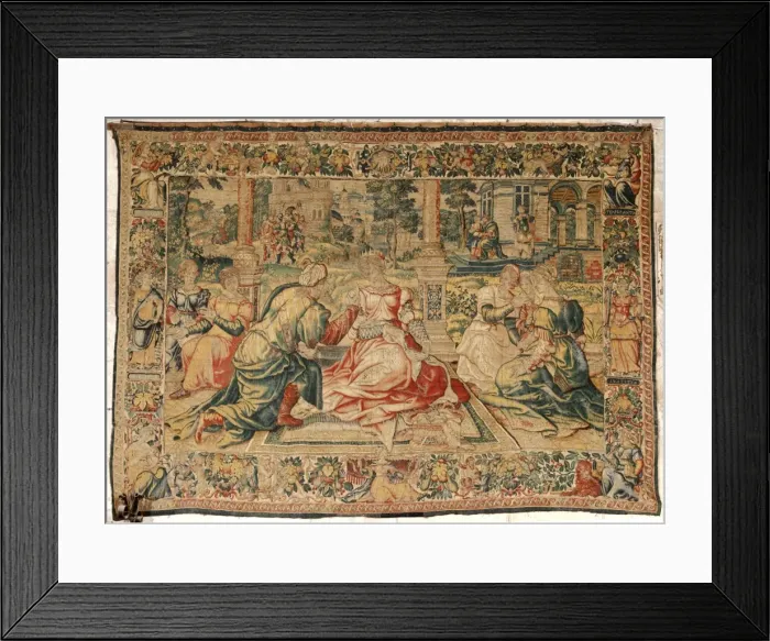 Framed Print : Cleopatra and her court. Flemish tapestry 16th c Framed Print : Cleopatra and her court. Flemish tapestry 16th c