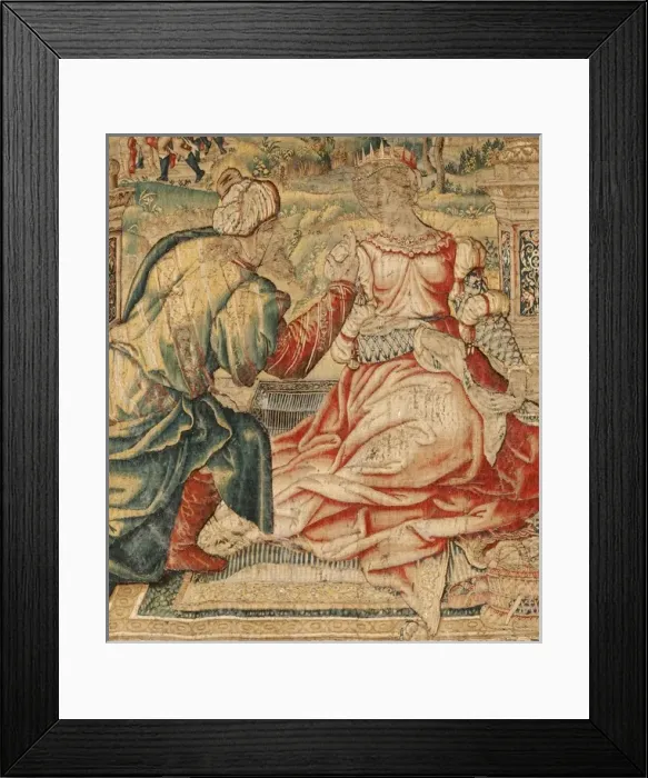 Framed Print : Cleopatra and her court. Flemish tapestry 16th c Framed Print : Cleopatra and her court. Flemish tapestry 16th c