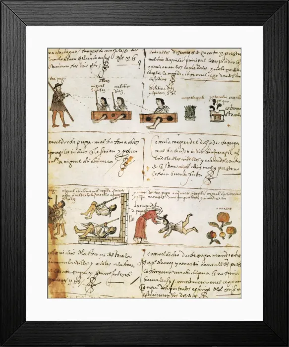 Framed Print : Codex Osuna, 16th C Spanish viceroyship in Mexico Framed Print : Codex Osuna, 16th C Spanish viceroyship in Mexico