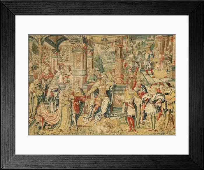 Framed Print : David Before Saul. Flemish tapestry 1525 c Framed Print : David Before Saul. Flemish tapestry 1525 c