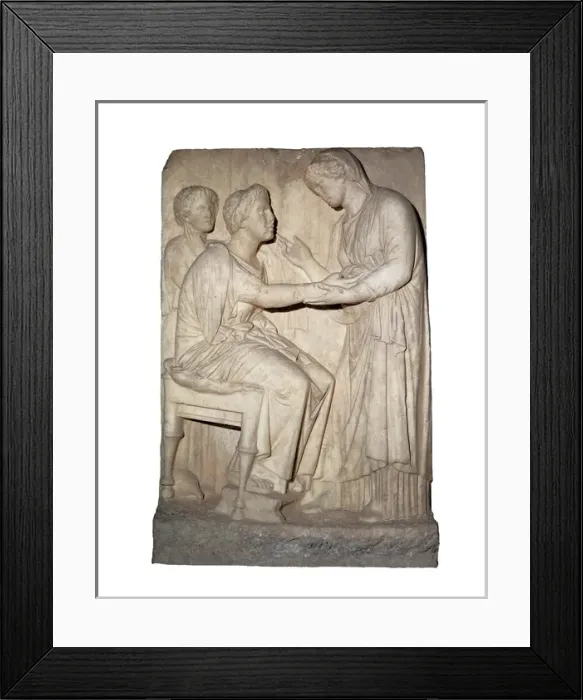 Framed Print : Farewell Stelae. Classical Greek art Framed Print : Farewell Stelae. Classical Greek art