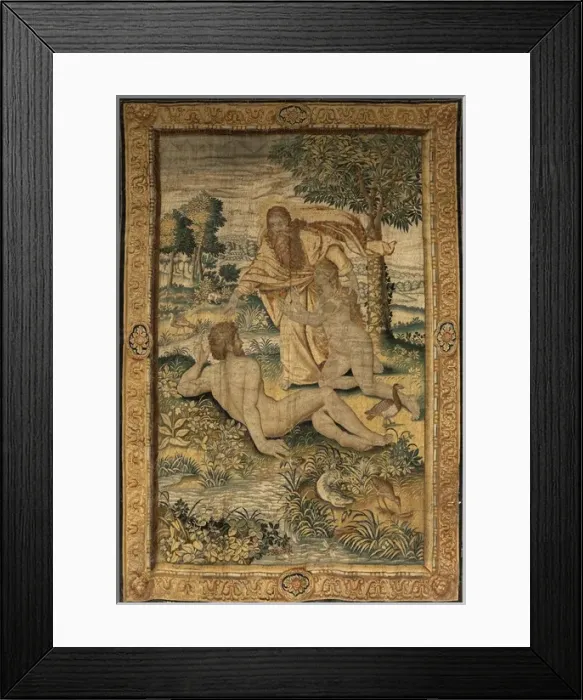 Framed Print : God creates woman. Flemish tapestry 1630 c Framed Print : God creates woman. Flemish tapestry 1630 c