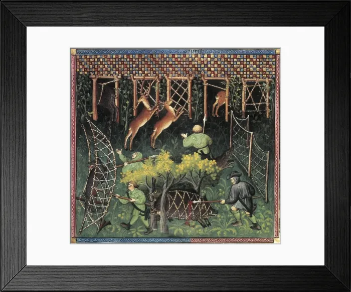 Framed Print : GastII F颵s. Livre de Chasse, 1387-89 Framed Print : GastII F颵s. Livre de Chasse, 1387-89