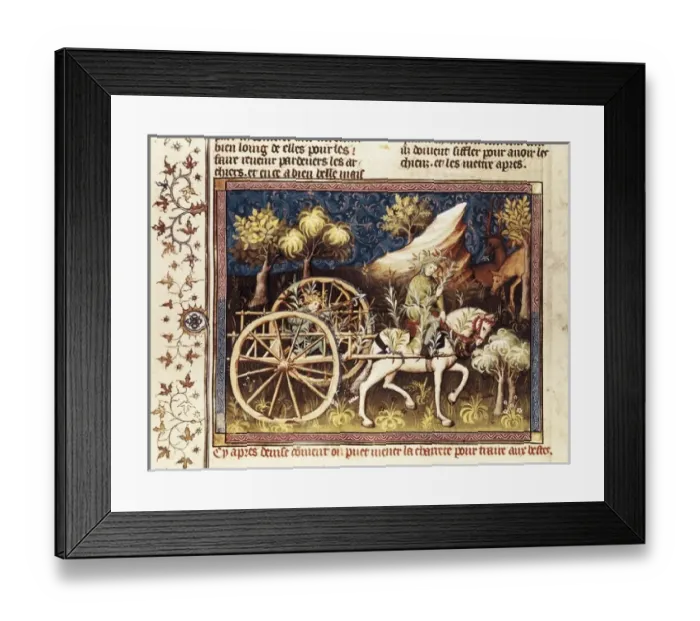 Framed Print : GastII F颵s. Livre de Chasse, 1387-89 Framed Print : GastII F颵s. Livre de Chasse, 1387-89