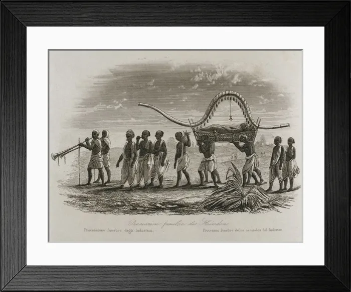 Framed Print : History of the Missions, 1863. India. Funeral procession Framed Print : History of the Missions, 1863. India. Funeral procession