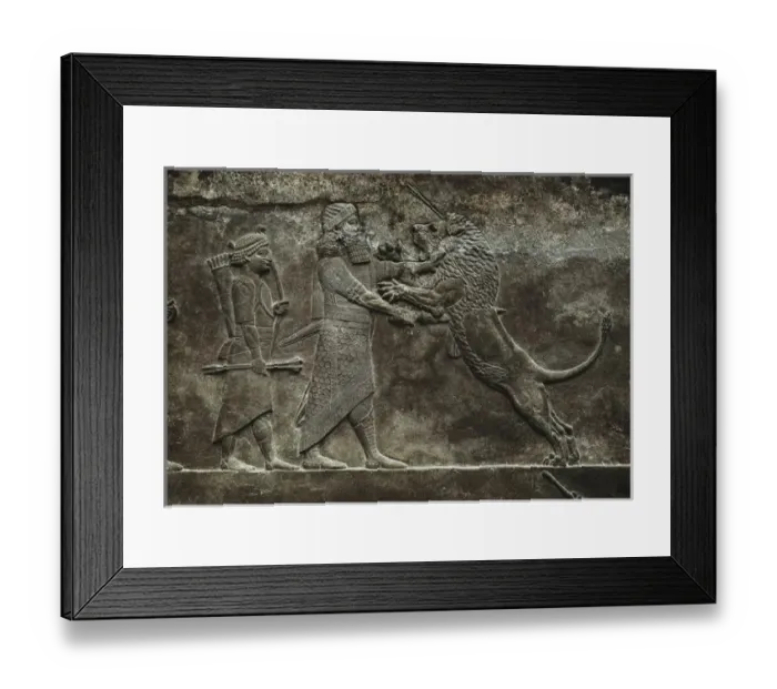 Framed Print : Hunting scenes Assyrian relief Framed Print : Hunting scenes Assyrian relief