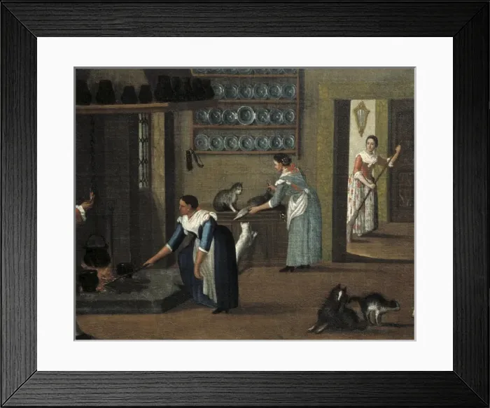 Framed Print : LONGHI, Pietro (School). The Kitchen of the Villa Framed Print : LONGHI, Pietro (School). The Kitchen of the Villa