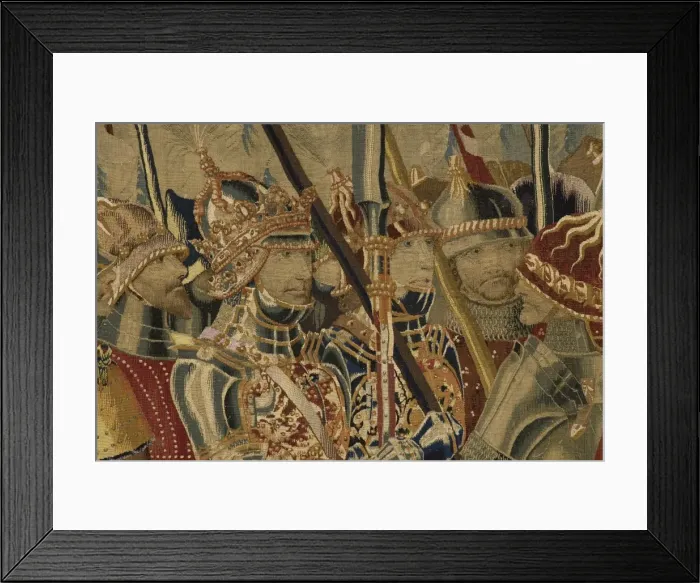 Framed Print : Pastrana Tapestries, 1471 c Disembarkation in Asilah Framed Print : Pastrana Tapestries, 1471 c Disembarkation in Asilah