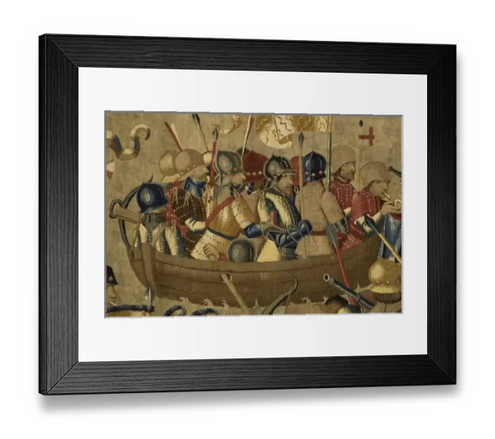Framed Print : Pastrana Tapestries, 1471 c Disembarkation in Asilah Framed Print : Pastrana Tapestries, 1471 c Disembarkation in Asilah