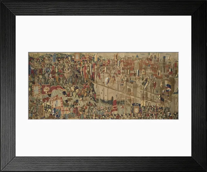 Framed Print : Pastrana Tapestries, 1471 c Disembarkation in Asilah Framed Print : Pastrana Tapestries, 1471 c Disembarkation in Asilah