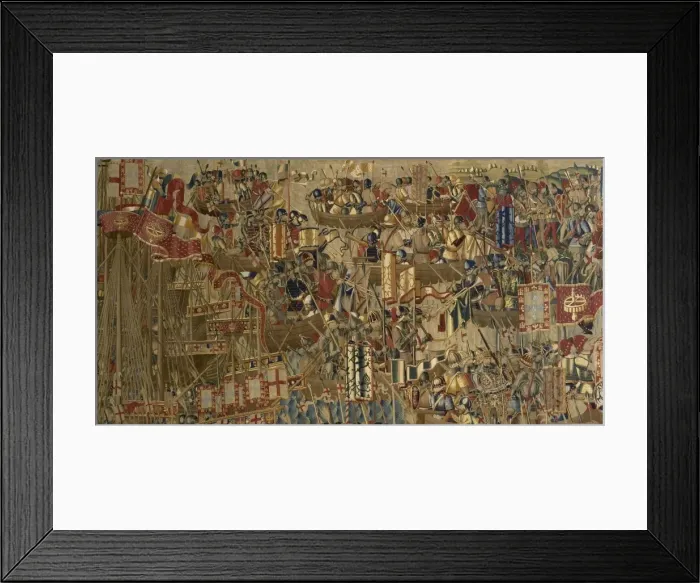 Framed Print : Pastrana Tapestries, 1471 c Disembarkation in Asilah Framed Print : Pastrana Tapestries, 1471 c Disembarkation in Asilah