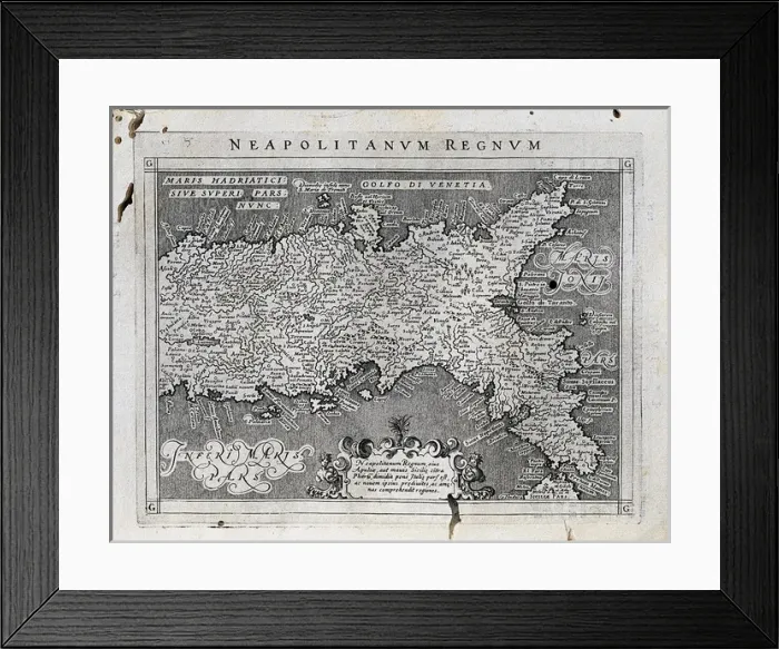 Framed Print : Map of the Kingdom of Naples. 1597-1568. Illustration Framed Print : Map of the Kingdom of Naples. 1597-1568. Illustration