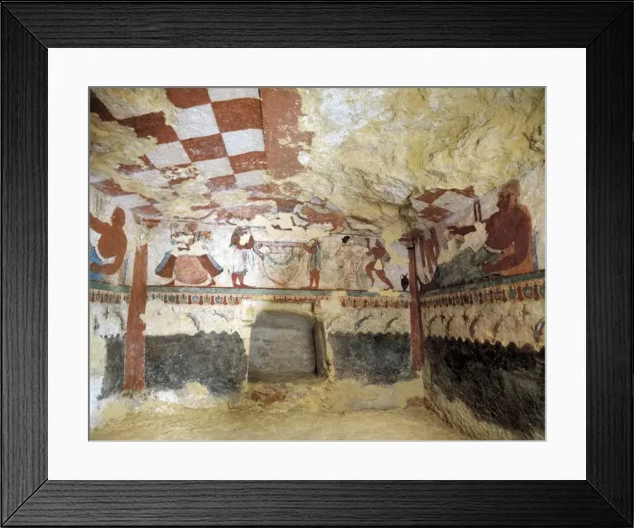 Framed Print : Tomb of the Lioness. Etruscan art Framed Print : Tomb of the Lioness. Etruscan art