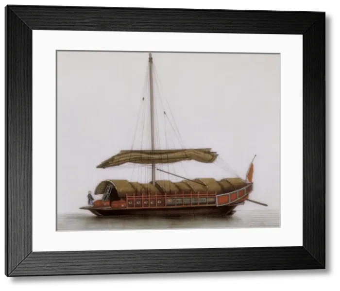 Framed Print : Embarkation of a sailing boat, Qianlong Period (1736-96) Framed Print : Embarkation of a sailing boat, Qianlong Period (1736-96)