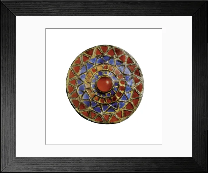 Framed Print : Circular Fibula studded with rhinestones, 7th. century Framed Print : Circular Fibula studded with rhinestones, 7th. century