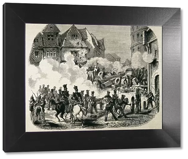 Germany (1848). Fighting in the streets of Frankfurt